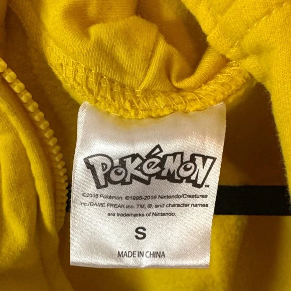 Pokemon Bright Yellow Kids Zip-Up Hoodie - Picture 2 of 7